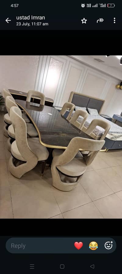 Eight chairs dining table
