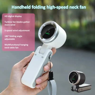 Handheld Folding Turbo Fan With 5 Speed