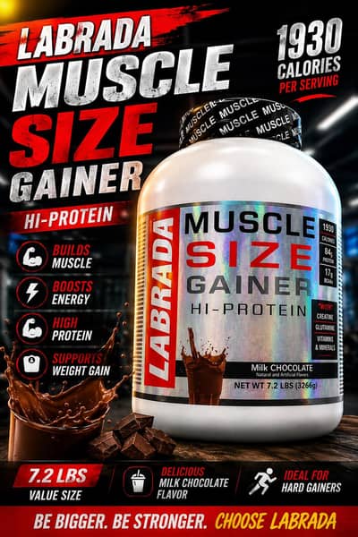 Labrada Muscle Size Gainer 7.2 LBS | Sealed Pack