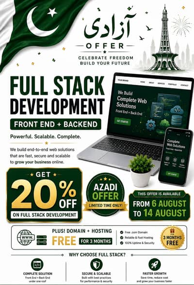 Professional Website Design & Development Service 20% Azadi Discount