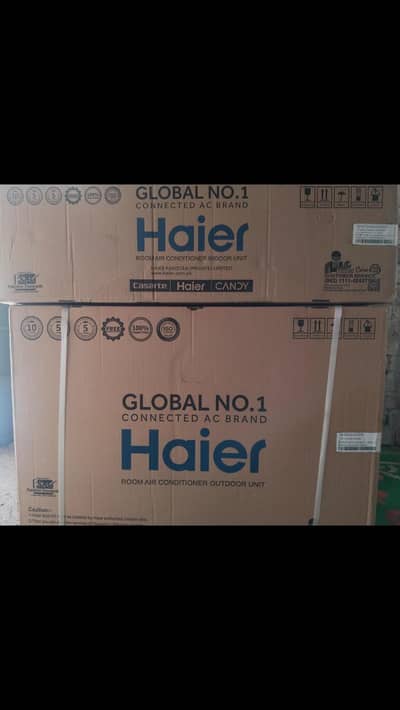 haier 1.5 ton ac box pack with warranty card 2026 model ampre lock