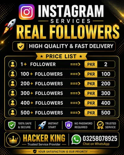 Instagram Real followers , Jinsey views,likes both increase hongey.