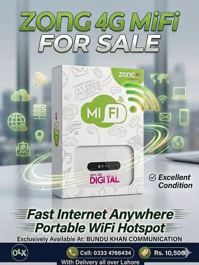 Zong 4G Bolt+ MiFi Pocket WiFi | High Speed Internet Device | Original