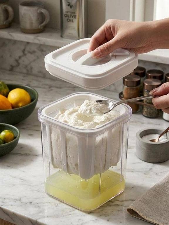 Imported Greek Yogurt Maker & Yogurt Filter Large 1100ml Multi-Purpose Ultra-Fine Mesh Filter Hung Curd Maker, DIY Greek Yogurt Maker Kit Make High Protein Yogurt/Curd