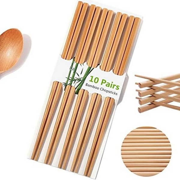 Bamboo Chopsticks Noodle Sticks Pack Of 10 Pairs - 20 Sticks High Quality