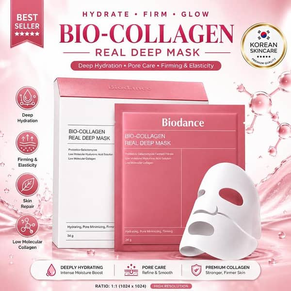 Biodance Bio-Collagen Hydrating Overnight Face Mask with Collagen, Vitamin C & Hyaluronic Acid – Anti-Aging, Pore Minimizing, Firming for All Skin Types