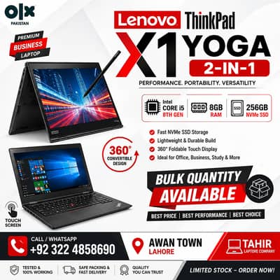 Laptops Lenovo X1 Yoga 2-in-1 | i5 8th Gen | 8GB | 256GB NVMe SSD