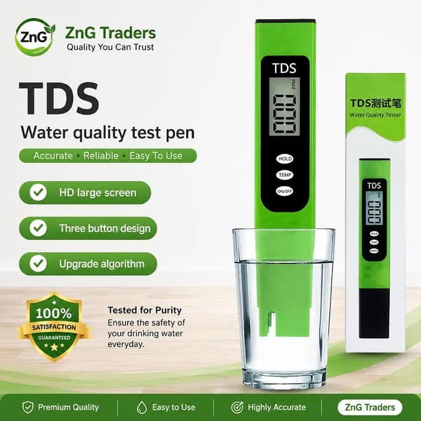 Digital TDS Meter for Water Quality Testing – 3 in 1 TDS & Temperature Tester | Accurate PPM Filter Pen for RO Drinking Water, Aquarium, Pool, Hanna Level Purity Check (0-9990 PPM)