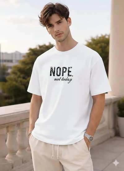 Men's White Trendy Printed T-Shirt - Nope Not Today