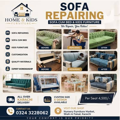 Sofa Maker - Fabric Change - Sofa  Set Maker - Sofa Repairing - Sofa