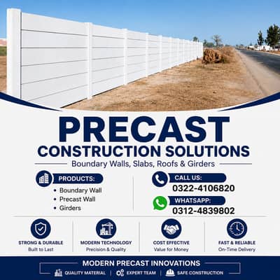 Concrete Boundary Wall - Precast Boundary Wall - RCC Roof Slab