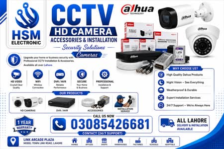 Dahua CCTV Accessories DVR,NVR, Cameras & Security Solutions Available