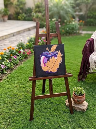 Handmade abstract apple canvas painting | handmade modern art |