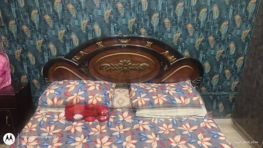 A bed with mattress