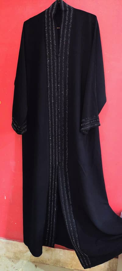 black beadwork abaya