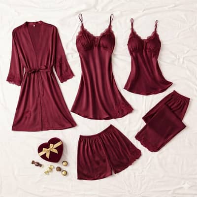 5 Pcs silk nighsuit for women