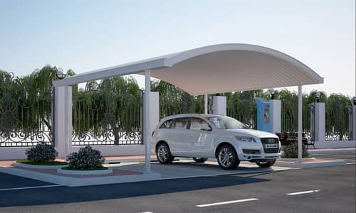 Parking shade for cars / Heat & waterproof shade / Pvc car porch shade