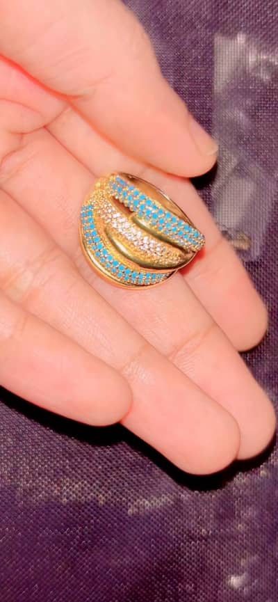 High quality imported 18k gold plated turquoise stones and zircons