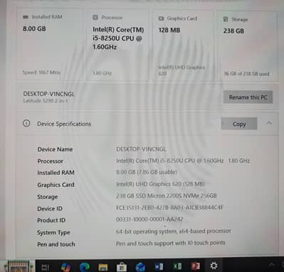 Dell Latitude 5290 2-in-1, Core-i5 8th Gen Quad Core