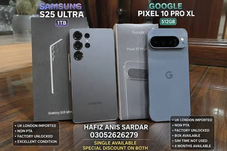 Samsung S25 Ultra 1TB + Google Pixel 10 Pro XL 512GB | UK | NON PTA