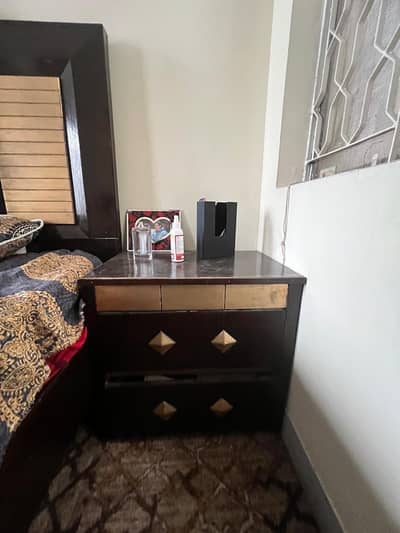 Double  bed for sale with 2side tables and dressing table