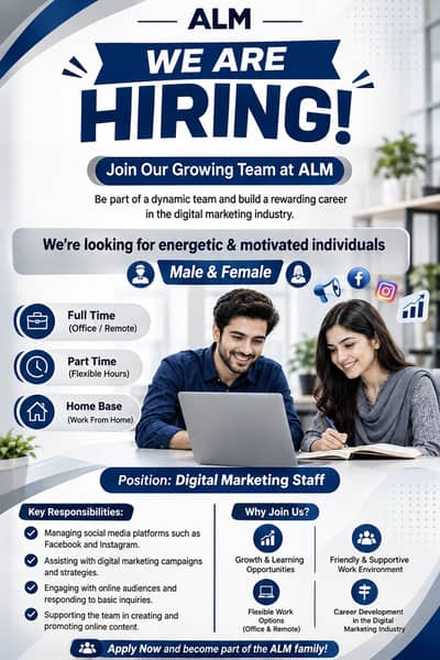 Hiring male and female for work (Lahore)
