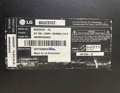 LG LED TV 65 inch