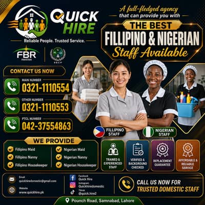 Hire Trusted Filipino & Nigerian Housemaids Today