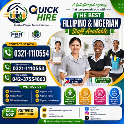 Professional Filipino & Nigerian Staff for Your Home