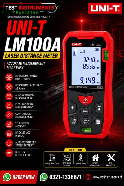 UNI-T LM100A laser distance mete In Pakistan