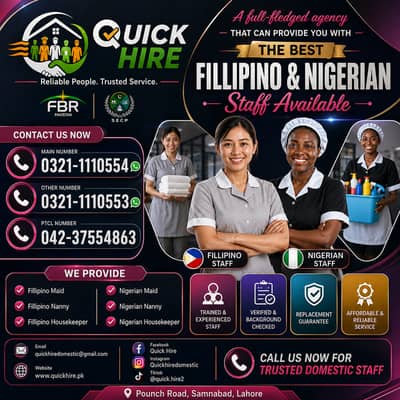 Verified Filipino maid/ Nigerian Domestic Staff /Filipino Housekeeper