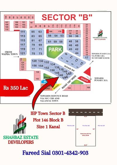 1 Kanal Faicing Park Residential Plot For sale in IEP Engineers Town - Sector B