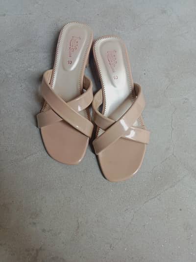 Ladies Nude Cross Strap Sandals | Size 10 | Excellent Condition