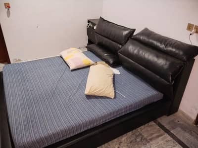 bed set with side table and mattress