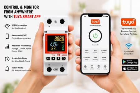 smart wifi breaker 63A, Voltage and Ampair protection with unit lock