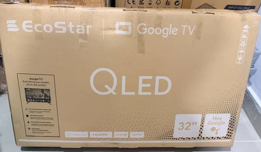 QLED Smart LED TV EcoStar 32 Inches (Brand New Condition)