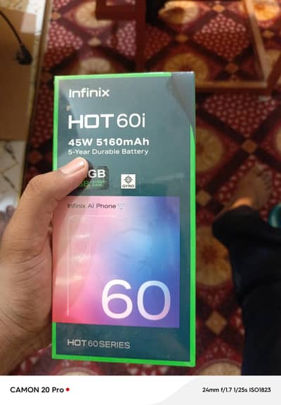 infinix Hot 60i  6/128 for sale boxx pack