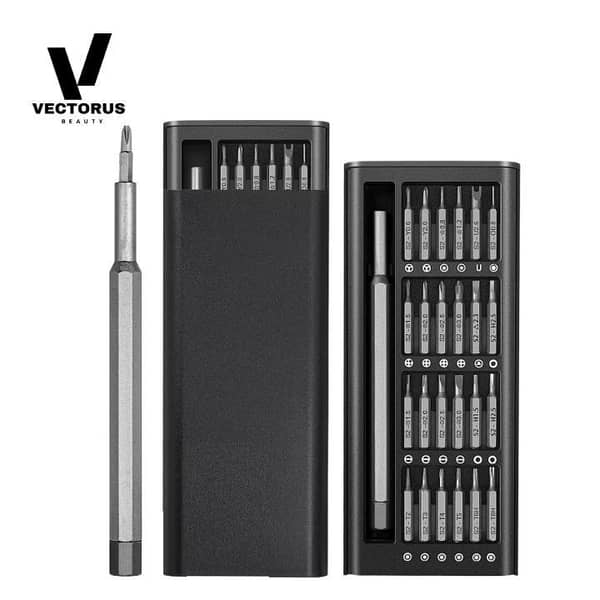 24 in 1 Magnetic Precision Screwdriver Set | Multi-Function Repair Tool Kit for Mobile, Laptop, Camera, Watch, Glasses & Electronics, Magnetic Driver Bits Set Repair Tool with Alluminum Box Multi-Purpose Screwdriver Set, Professional Repairing Tool Kits