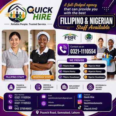 Filipino & Nigerian Professionals/ Filipino nanny/ Nigerian nanny mai