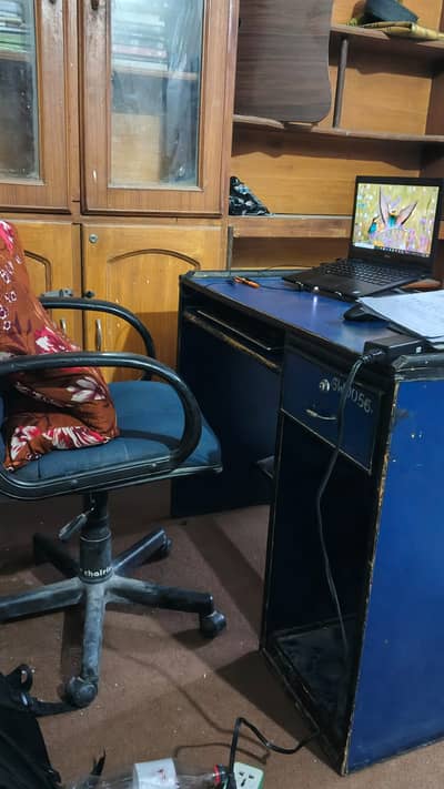 Computer Table with Chair | Study Table | Office Desk | Good Condition