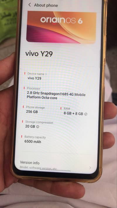 Vivo Y29 8/256 with copelete box 2 month used
