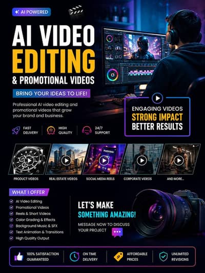Professional AI Video Editing | Reels, Ads & Promotional Videos
