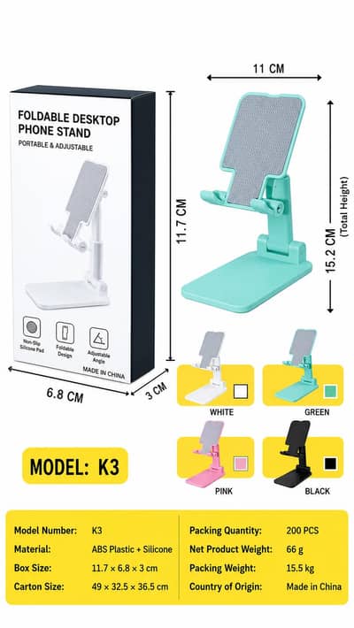 Foldable Mobile Phone Stand Adjustable Desk Holdeble For phone
