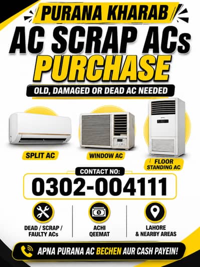 Purana Kharab AC Scrap ACs Purchase – Old, Damaged, or Dead AC Needed