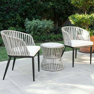 OUTDOOR GARDEN CAFE'S RATTAN ROPE FURNITURE AVAILABLE FOR SALE