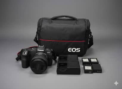 Canon R8 with 24-50mm rf lense along with 4 batteries 2 chargers.