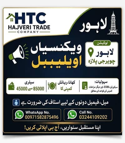 we are hiring male and female staff for office work available
