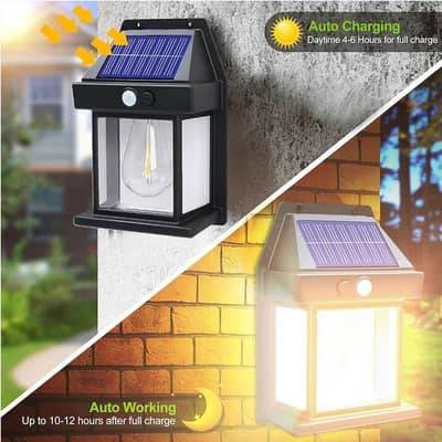Waterproof solar motion lamp for home and garden