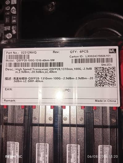 Original Huawei 100G QSFP28 40KM (Pack of 6) Sealed