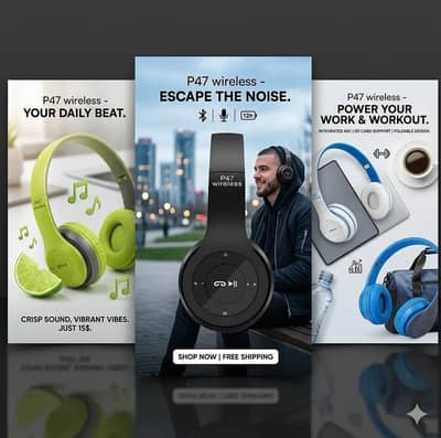 P47 Wireless Bluetooth Headphones